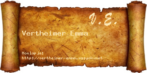 Vertheimer Emma névjegykártya